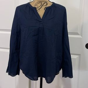 Banana Republic Peasant Top With Embroidered Bell Sleeves. M